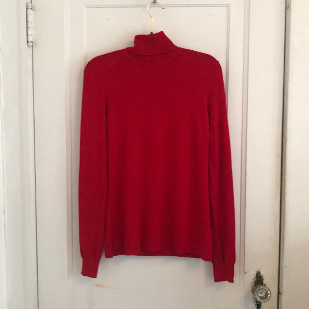 NINE WEST Red Turtleneck Sweater, Sz Small
